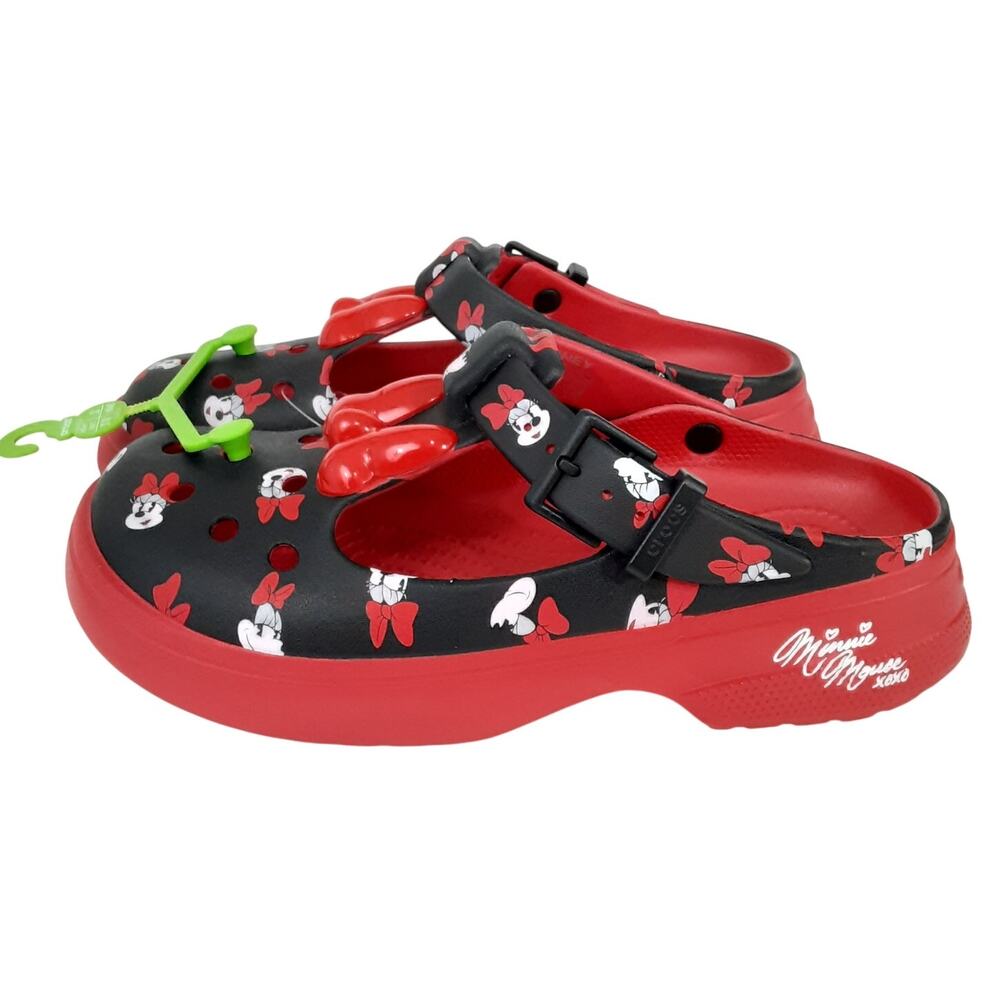 Crocs Disney Minnie Mouse Mary Janes Red Womens 7 Platform Slip On Chunky NWT - Picture 3 of 9